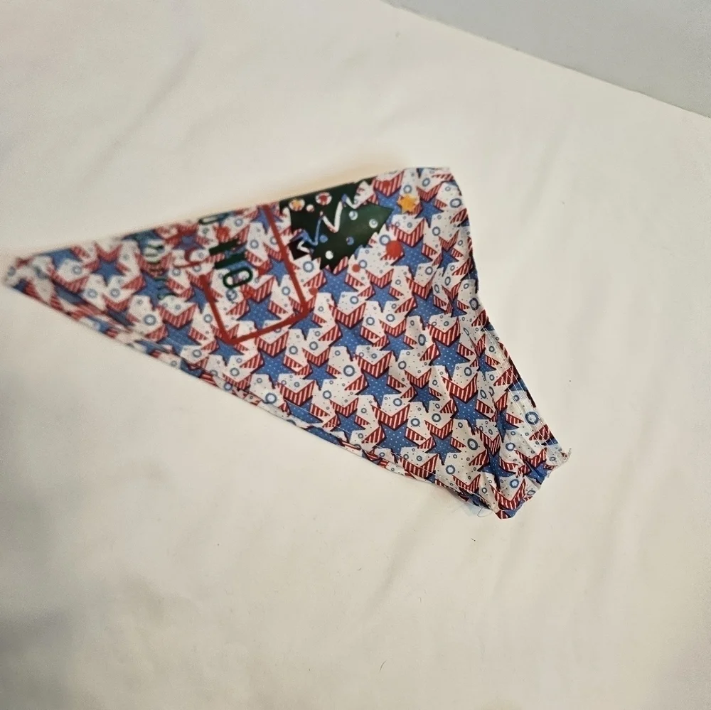 Upcycled Dog Bandana Christmas Trees heat transfer Ho Ho Ho Merry Christmas (M)